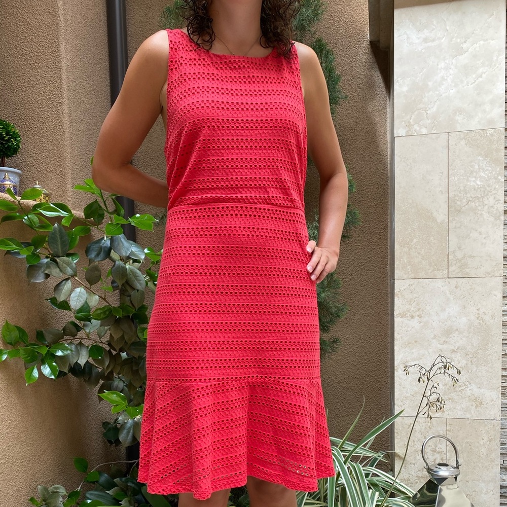 LOFT brand coral lace dress